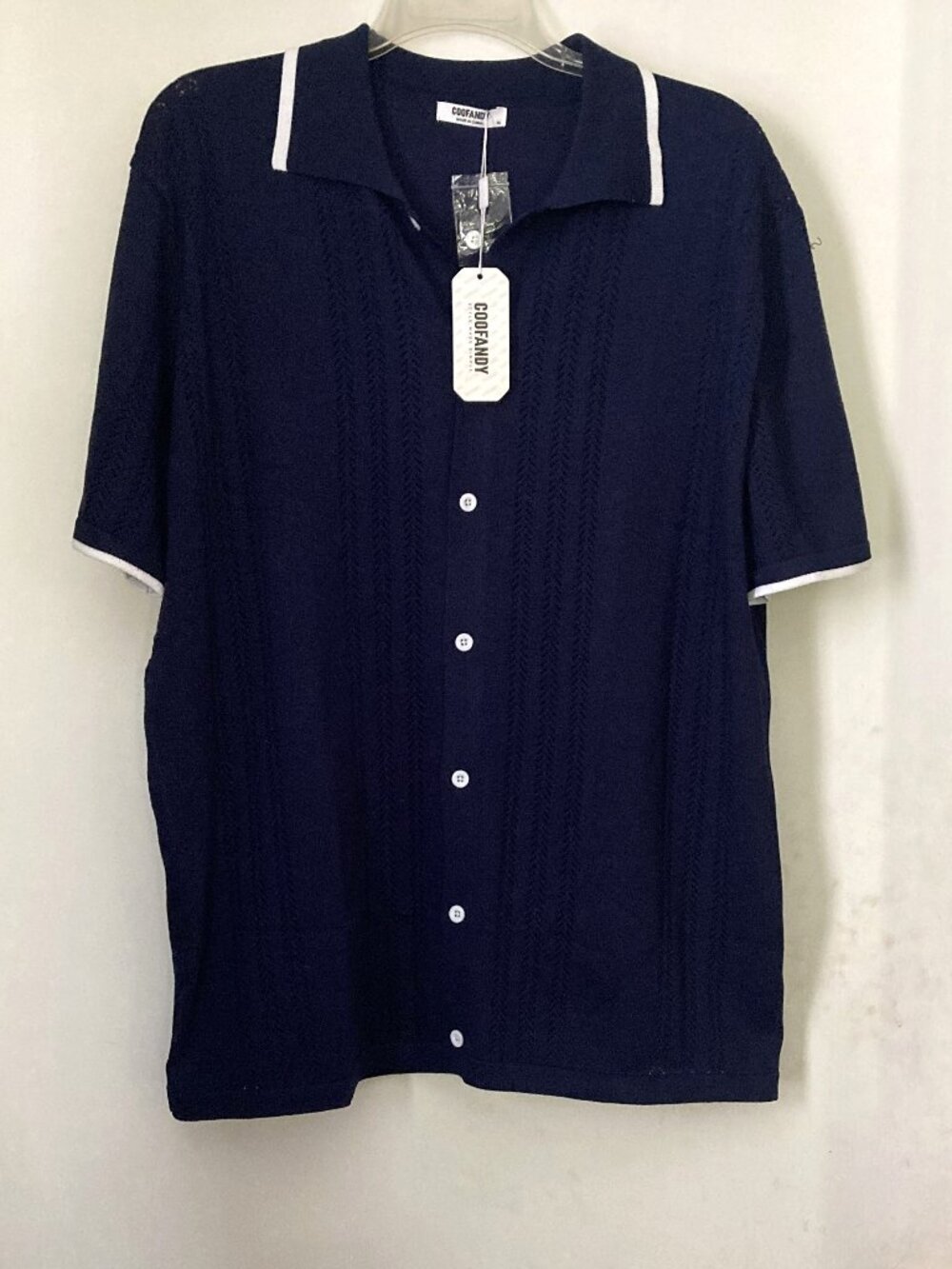 New COOFANDY Short Sleeve Casual Knit Polo Golf T-Shirt for Men (Dark blue)
